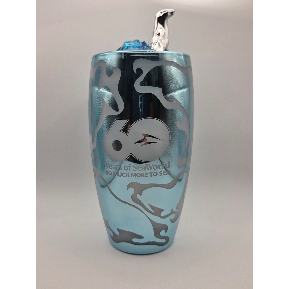SeaWorld 60th Anniversary Light Up Tumbler Cup Seal Topper No Straw
